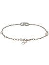 V Logo Crystal Bracelet Silver - VALENTINO - BALAAN 3