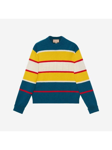 Striped Wool Knit Knit Top - GUCCI - BALAAN 1