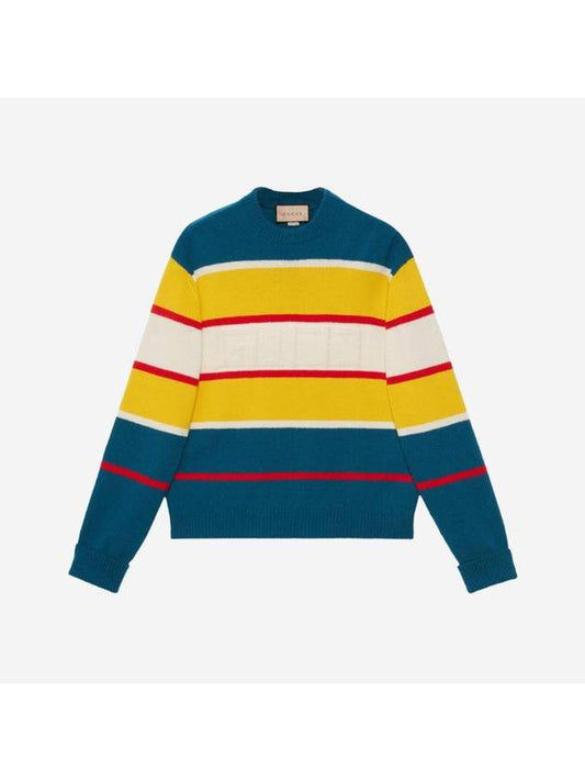 Striped Wool Knit Knit Top - GUCCI - BALAAN 1