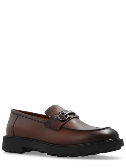 Gancini Ornament Leather Loafer Cocoa - SALVATORE FERRAGAMO - BALAAN 2