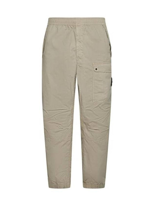 Logo Twill Cotton Cargo Track Pants Sand - STONE ISLAND - BALAAN 1