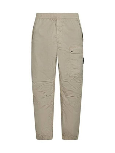 Logo Twill Cotton Cargo Track Pants Sand - STONE ISLAND - BALAAN 1