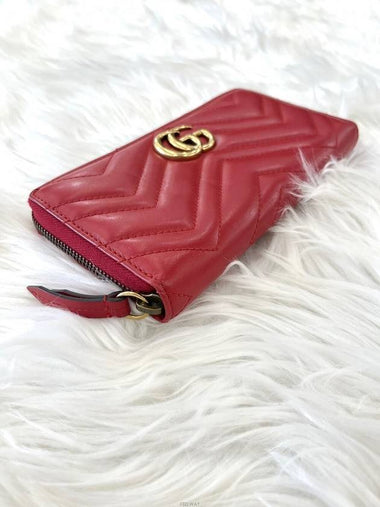 Daol Sangin Store Marmont Matelasse Long Wallet Red 443123 Condition A - GUCCI - BALAAN 1