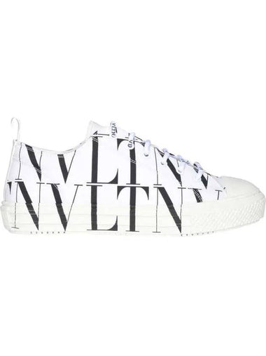 VLTN Logo Print Low Top Sneakers White - VALENTINO - BALAAN 1