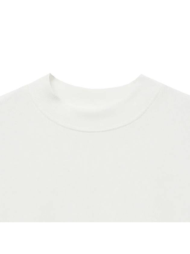 Ribbed Mock Neck Half Short Sleeve T-Shirt White - NOIRER - BALAAN 5