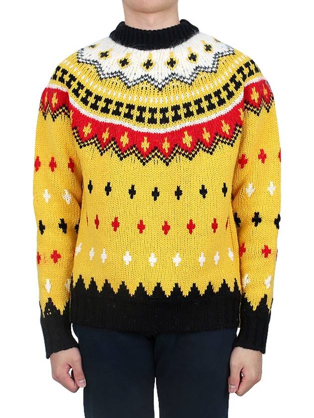 Grenoble Pattern Jacquard Knit Top Yellow - MONCLER - BALAAN 2