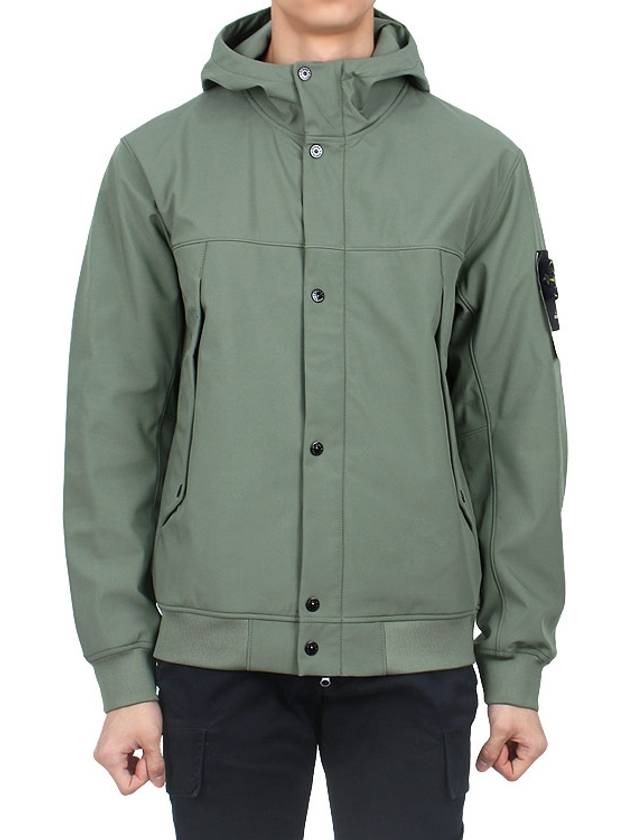 Light Soft Shell R E Dye Technology In Recycled Polyester Hooded Jacket Green - STONE ISLAND - BALAAN 2