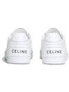 Men's Lace Up Calfskin Low-Top Sneakers Optic White - CELINE - BALAAN 4