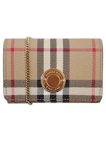 Check Detachable Chain Strap Wallet Archive Beige - BURBERRY - BALAAN 2