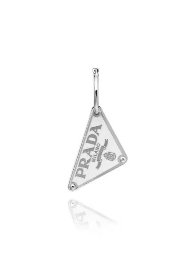 Smalto Jewels Pendant Left Earring Black White - PRADA - BALAAN.