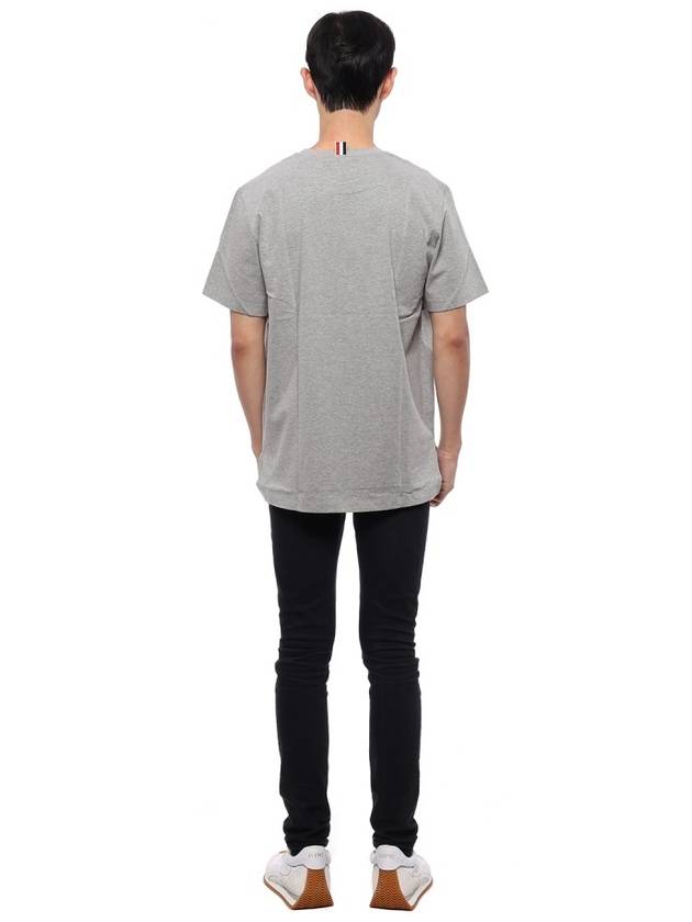 Men's Side Slit Relaxed Short Sleeve T-Shirt Light Grey - THOM BROWNE - BALAAN 6