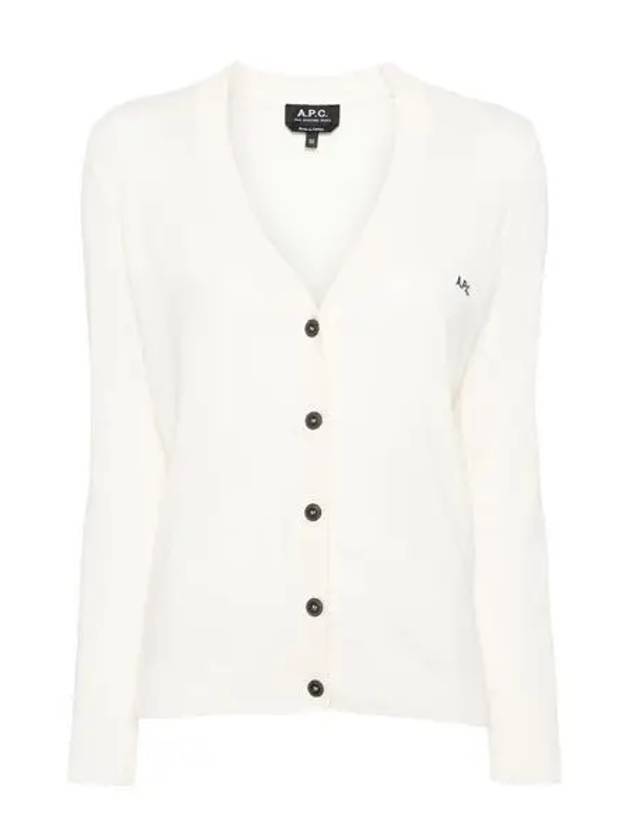 Bella Logo Embroidery Cardigan Ivory - A.P.C. - BALAAN 3