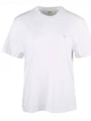 Embroidered Logo Cotton Short Sleeve T-Shirt White - AMI - BALAAN 2