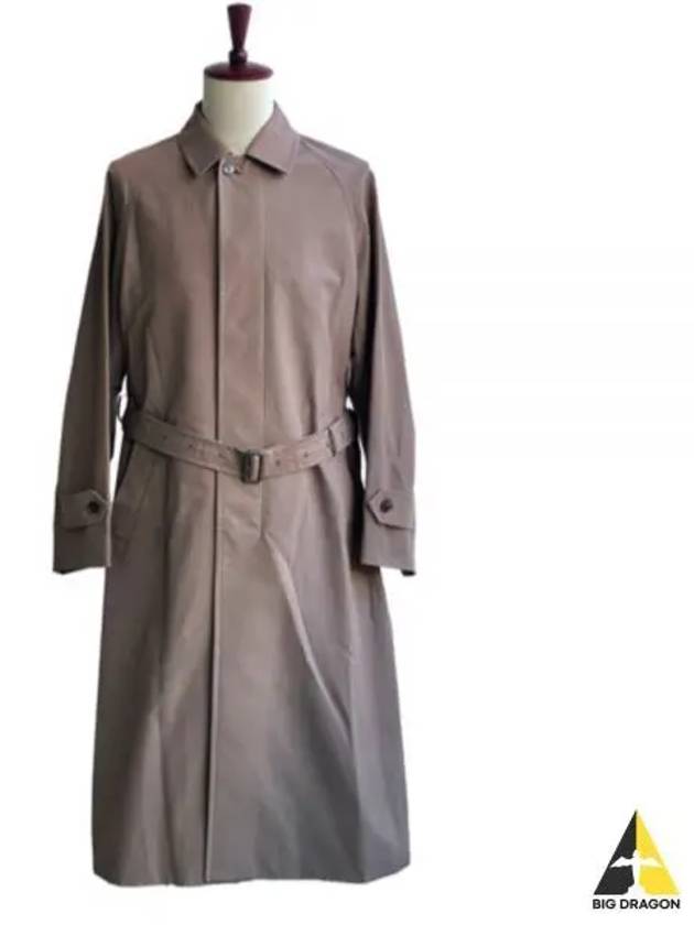 FINX HARD TWIST GABARDINE SOUTIEN COLLAR COAT A23AC01FB BROWN GRAY CHAMBRAY Burdine - AURALEE - BALAAN 1