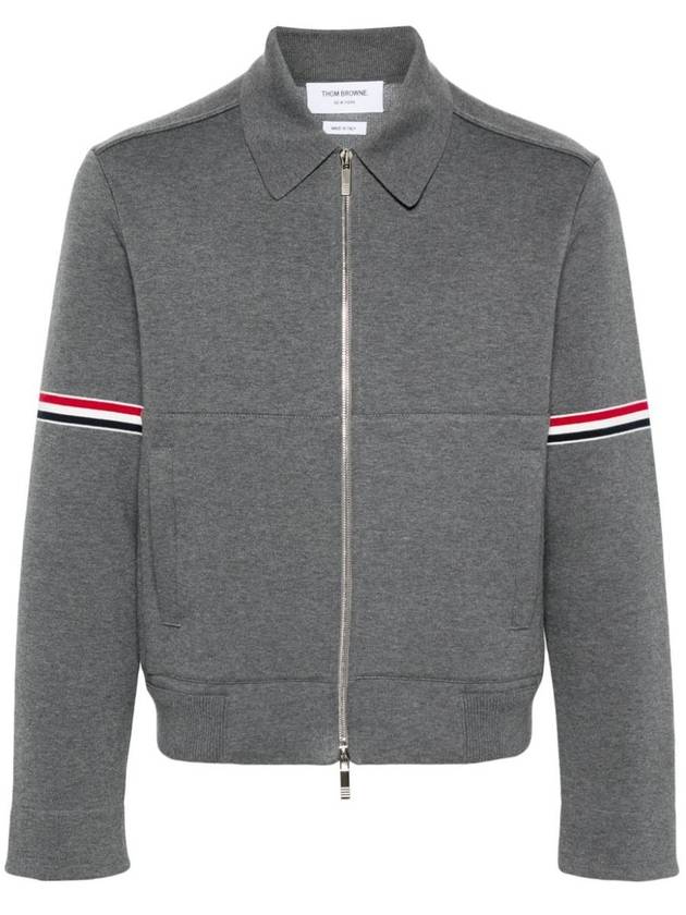 Thom Browne Rwb-Stripe Cotton Jersey Zip-Up Jacket Clothing - THOM BROWNE - BALAAN 1