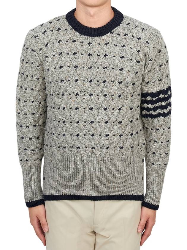 4 Bar Cable Knit Top Grey - THOM BROWNE - BALAAN 2