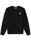 Men's Logo Patch Sweatshirt Black - MONCLER - BALAAN 2