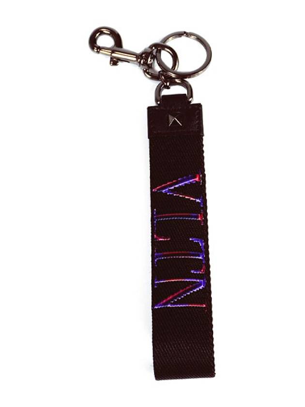 VLTN Snap Hook Keyring Black - VALENTINO - BALAAN 3