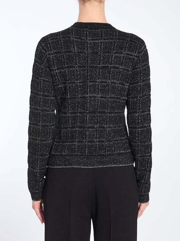 Wool And Lamé Check Cardigan - GUCCI - BALAAN 4