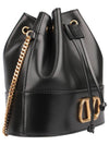 VLogo Chain Bucket Bag Black - VALENTINO - BALAAN.