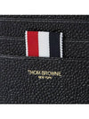 Stripe Zip Around Pebble Grain Leather Card Wallet Black - THOM BROWNE - BALAAN 7