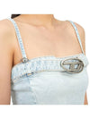 De-Lucy Metal Oval D Logo Denim Sleeveless Light Blue - DIESEL - BALAAN 9