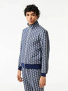 Monogram Pattern Zip-Up Jacket Navy Blue White - LACOSTE - BALAAN 2