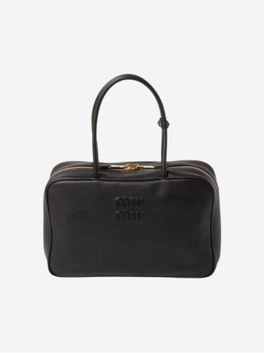 Leather Beau Tote Bag Black - MIU MIU - BALAAN 1