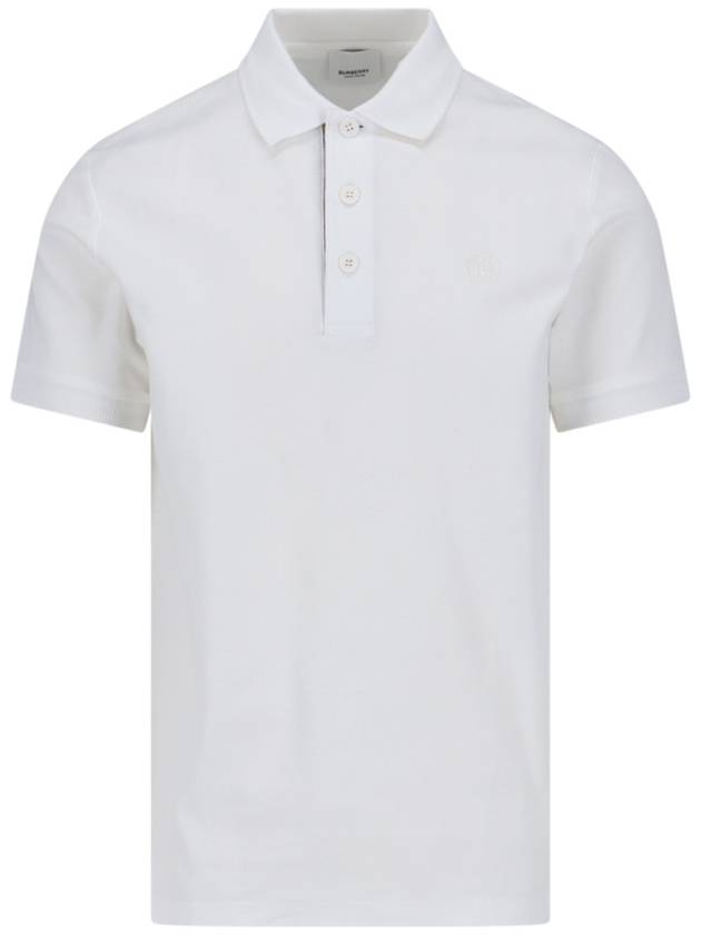 Eddie Cotton Polo Shirt White - BURBERRY - BALAAN 2