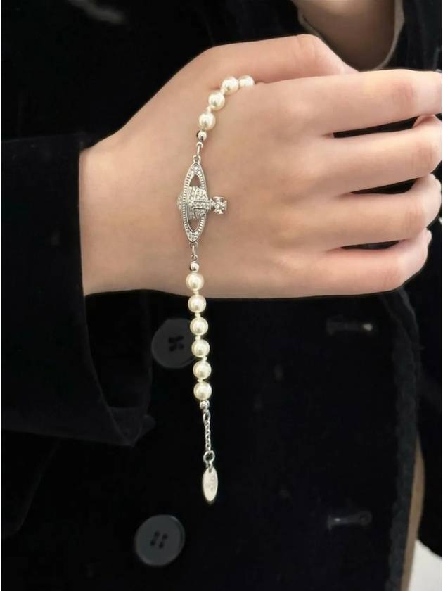 Mini Bath Relief Pearl Bracelet Silver Women s - VIVIENNE WESTWOOD - BALAAN 9