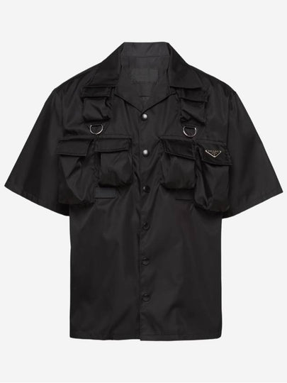 Short Sleeved Re Nylon Shirt Black - PRADA - BALAAN 2