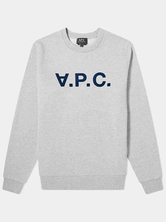 Men's VPC Logo Print Crew Neck Sweatshirt Grey - A.P.C. - BALAAN 2