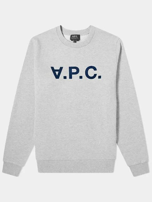 Men's VPC Logo Print Crew Neck Sweatshirt Grey - A.P.C. - BALAAN 2