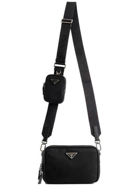 Triangle Logo Re-Nylon Saffiano Cross Bag Black - PRADA - BALAAN 2