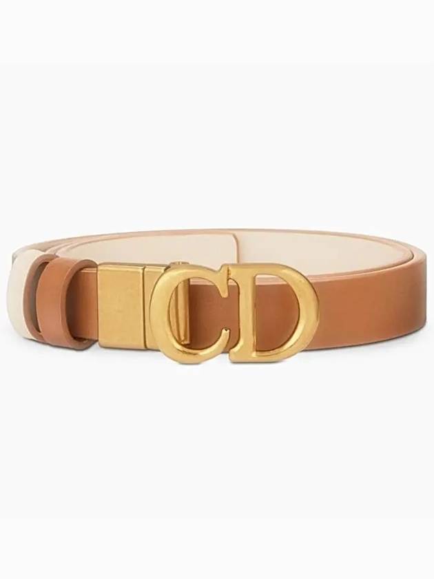 Saddle Reversible CD Buckle Calfskin Belt Brown - DIOR - BALAAN 3