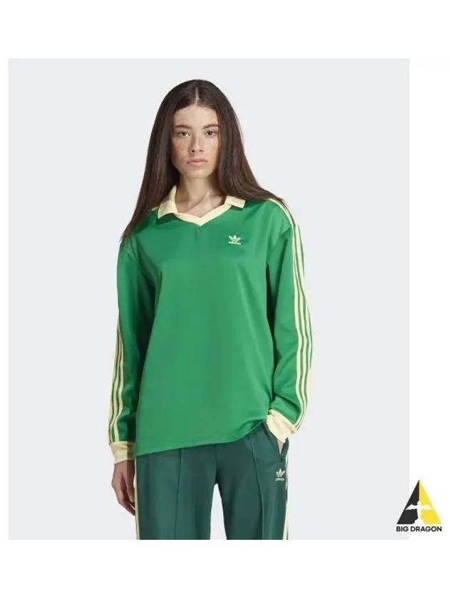 adidas 3S Satin Long Sleeve Tee Green IR6102 - ADIDAS - BALAAN 1