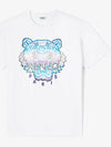 Embroidered Tiger Logo Round Neck Short Sleeve T-Shirt White - KENZO - BALAAN 7