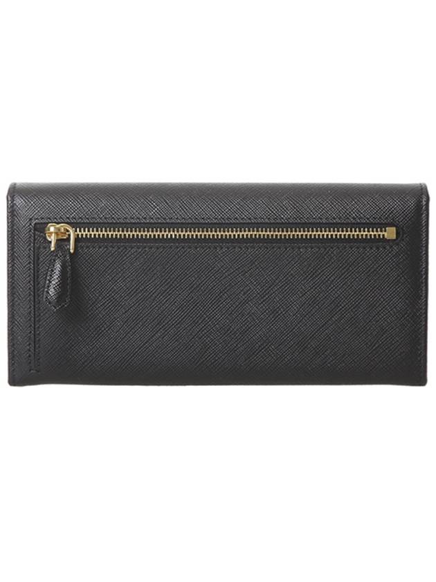 Metal Logo Saffiano Long Wallet Black - PRADA - BALAAN 4