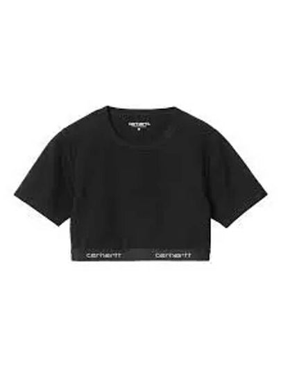 Script Logo Crop Short Sleeve T-Shirt Black - CARHARTT WIP - BALAAN 2