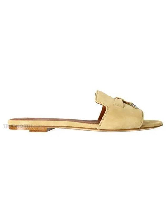 Summer Charms Suede Sandal Slippers Natural - LORO PIANA - BALAAN 2