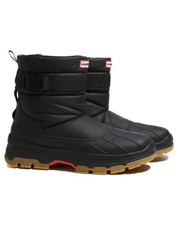 MEN Intrepid Buckle Short Snow Boots Black MFS1000NYRBUU - HUNTER - BALAAN 1