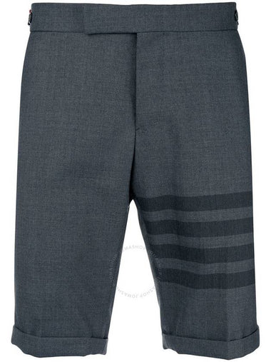 Men's Twill School Uniform 4-Bar Low Rise Shorts  Grey - THOM BROWNE - BALAAN 1