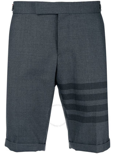 Men's Twill School Uniform 4-Bar Low Rise Shorts  Grey - THOM BROWNE - BALAAN 2