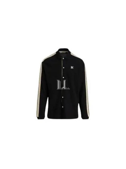 Monogram Track Long Sleeve Shirt Black - PALM ANGELS - BALAAN 2