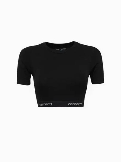 Script Logo Crop Short Sleeve T-Shirt Black - CARHARTT WIP - BALAAN 2