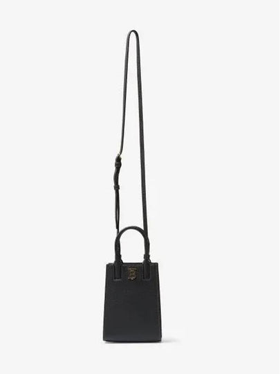 Frances Grainy Leather Mini Tote Bag Black - BURBERRY - BALAAN 2