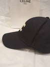 Triomphe Logo Cotton Ball Cap Black - CELINE - BALAAN 3