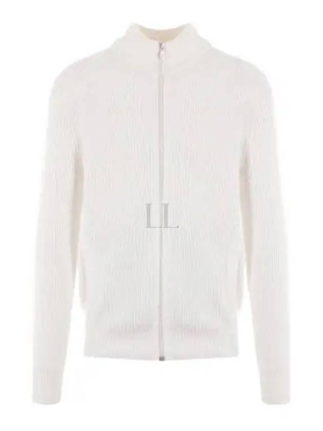 Ribbed Cotton Full-Zip Cardigan White - BRUNELLO CUCINELLI - BALAAN 2