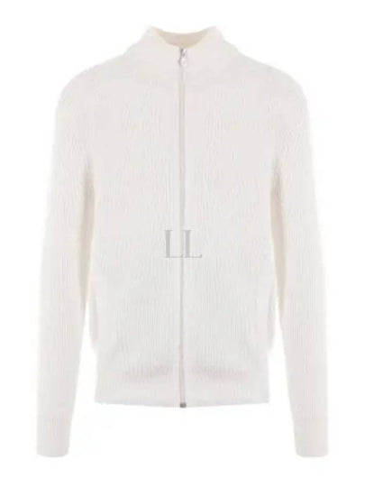 Ribbed Cotton Full-Zip Cardigan White - BRUNELLO CUCINELLI - BALAAN 2