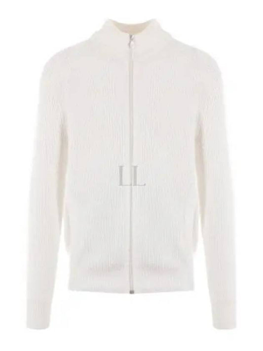 Ribbed Cotton Full-Zip Cardigan White - BRUNELLO CUCINELLI - BALAAN 2